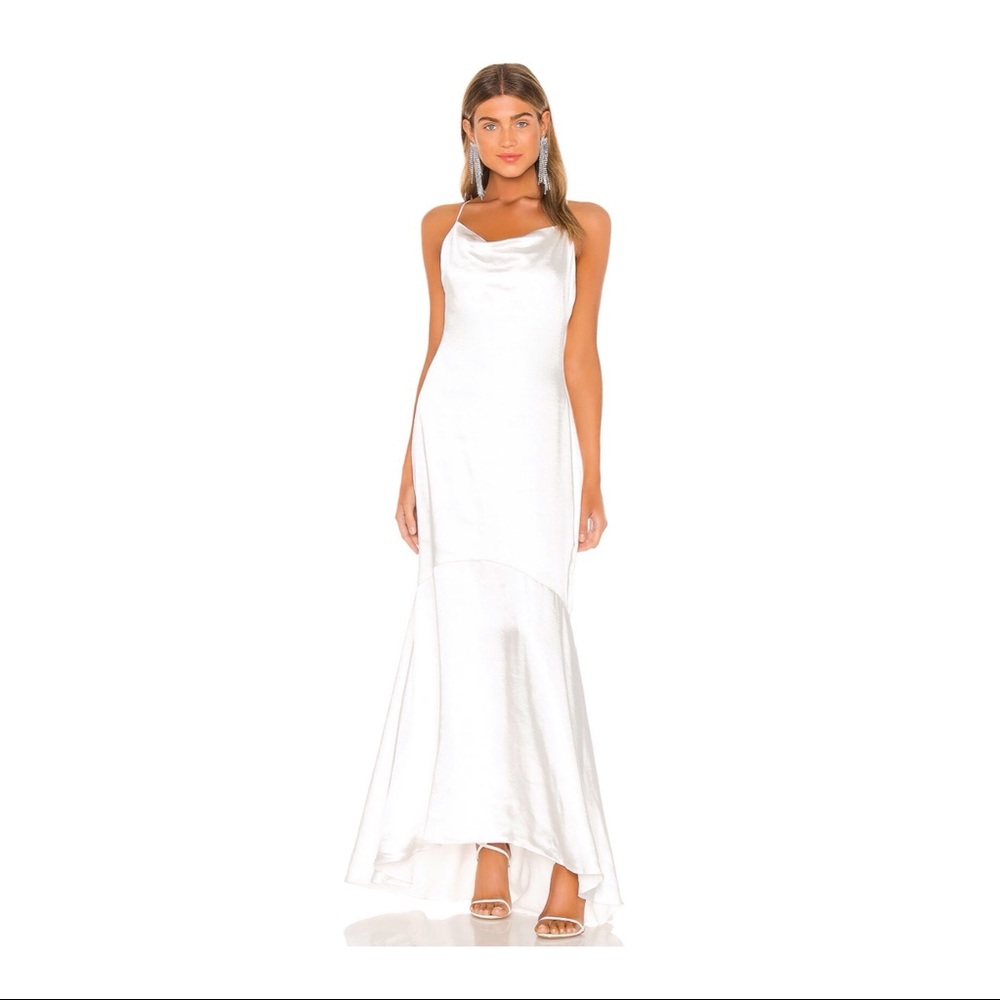 White satin dress